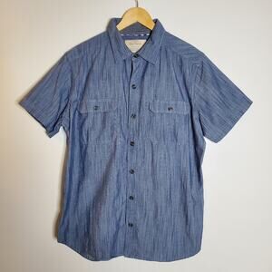 Old Ranch men's Dark blue chambray style button up short sleeve casual shirt